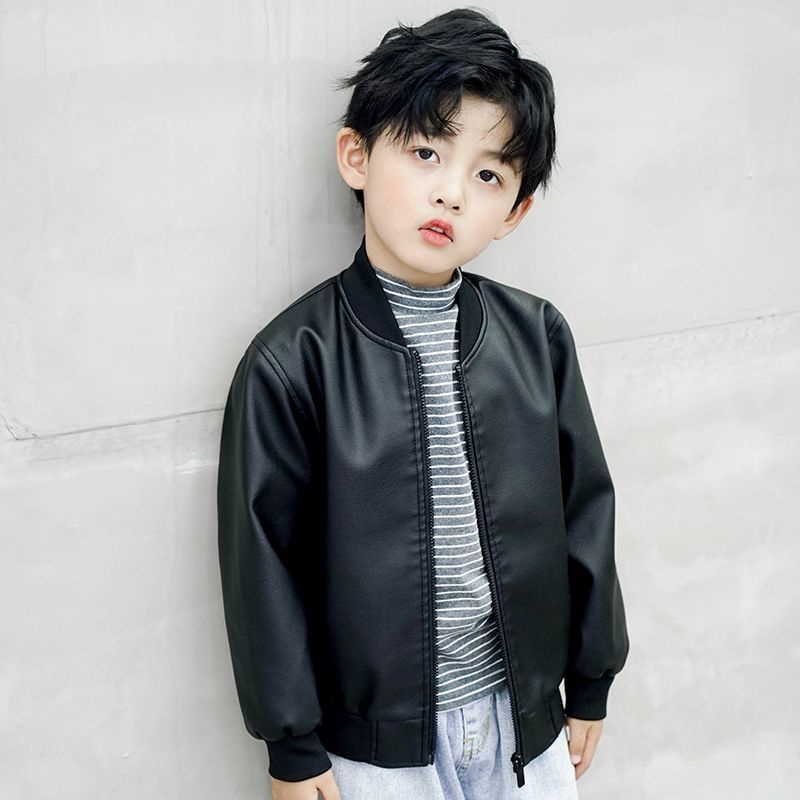 Áo khoác da thời trang mùa thu phong cách Hàn Quốc cho bé