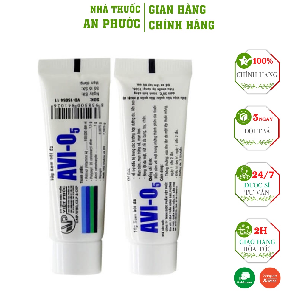 Kem Bôi Ngoài Da AVIO 5 ⚡ CAM KẾT CHÍNH HÃNG ⚡ Hỗ trợ giảm Mụn cám, mụn trứng cá, mụn bọc., nứt nẻ da bụng, tay, chân