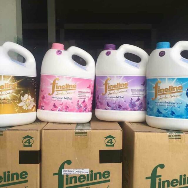 combo 2 can 2 màu Nước Giặt Xả Đậm Đặc Fineline Thái Lan 3000ml