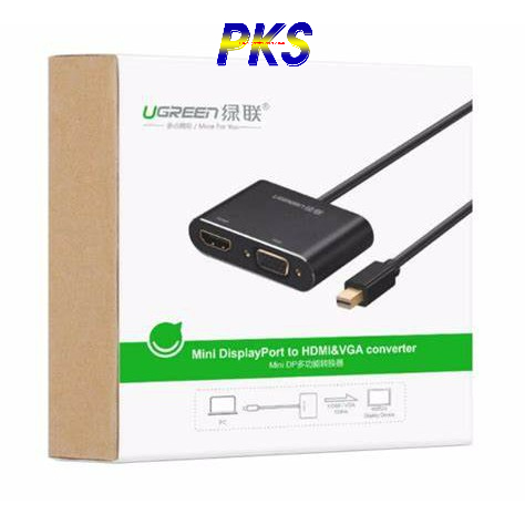 Cáp chuyển Mini Displayport to HDMI và VGA Ugreen 20421 chính hãng (đen)