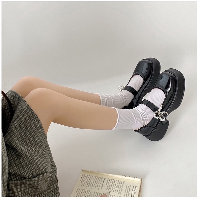 Order _ Giày lolita nữ da mềm hai màu siêu hottrend 2022