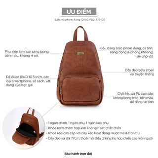 Balo nữ phom đứng IDIGO FB2-370-00