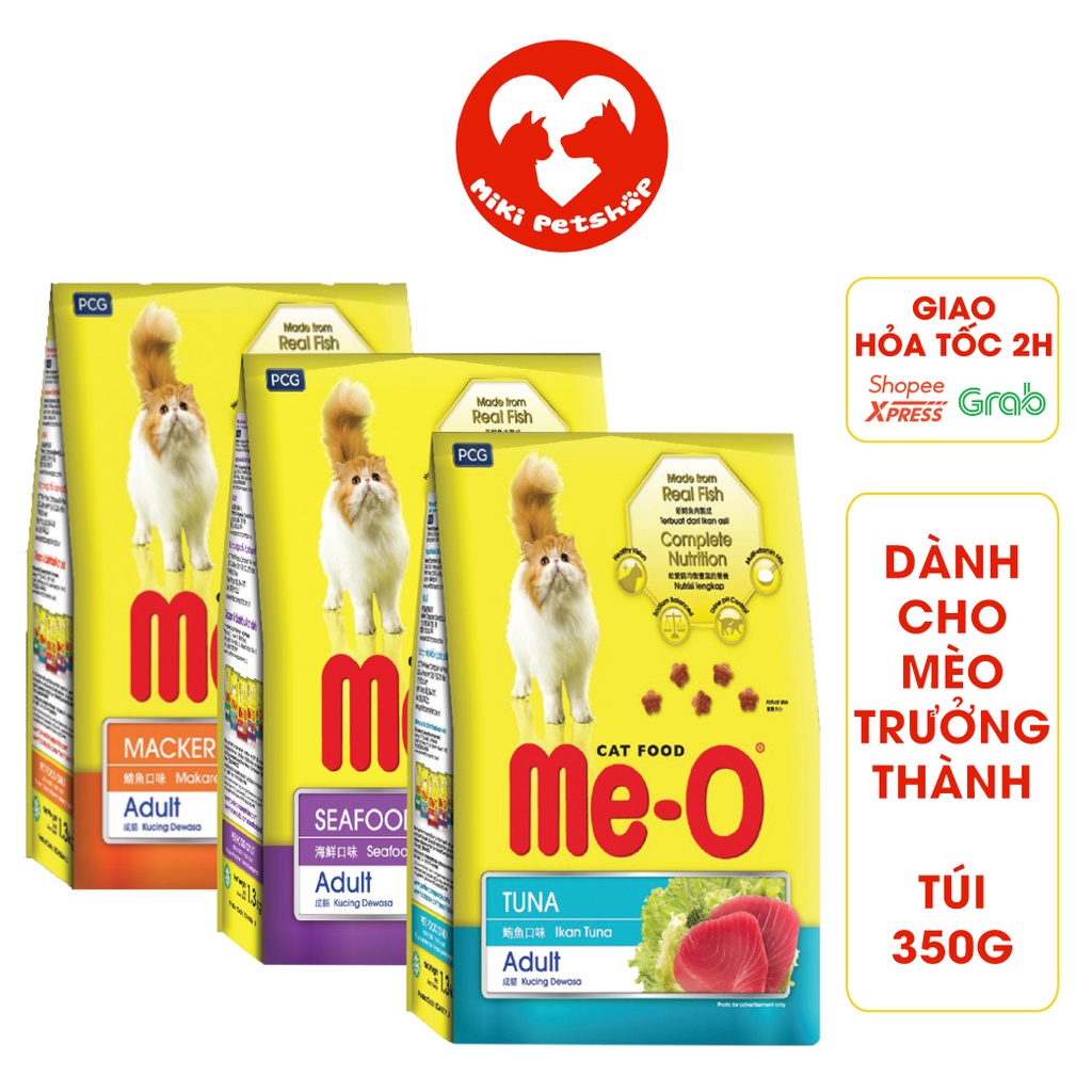 Thức Ăn Cho Mèo Hạt Me-O 350g Dành Cho Mèo Trưởng Thành Trên 12 Tháng Tuổi