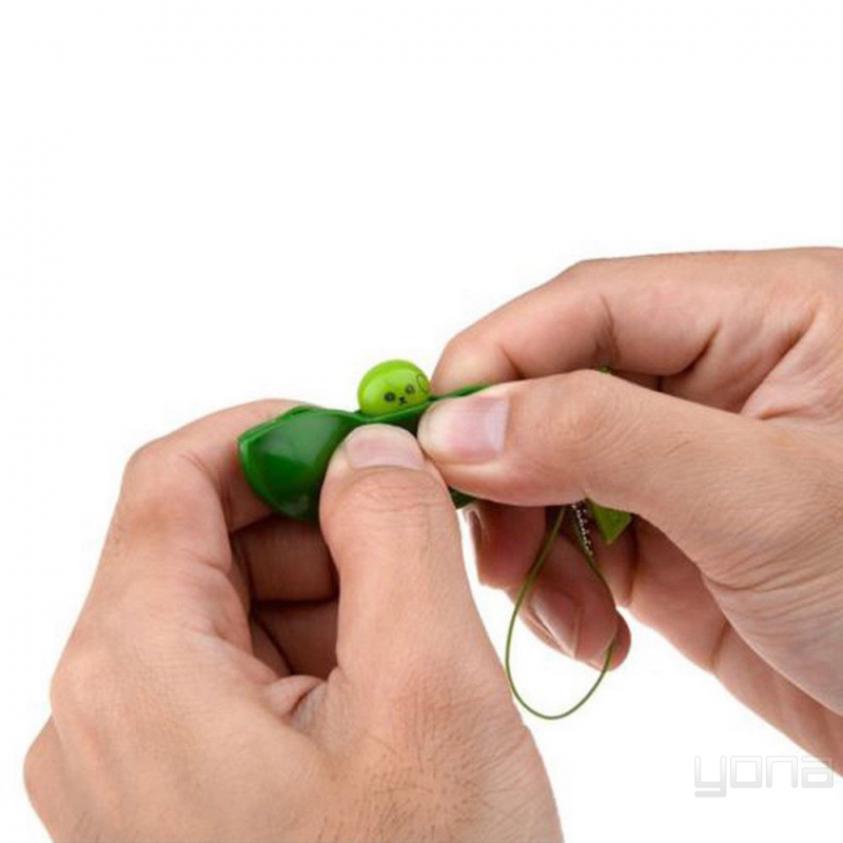 Yona Funny Squishy Squeeze Peas Beans Kchain Anti StressToys Decompression Pendants