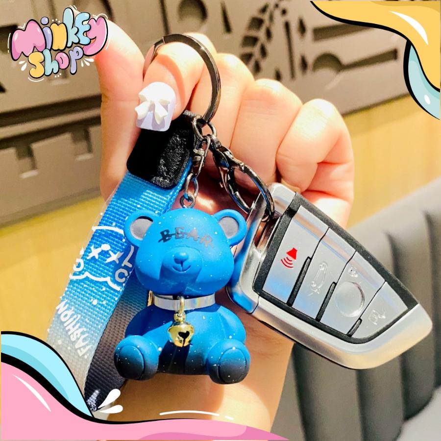 Móc Khóa Gấu Nhám Đáng Yêu Với Nhiều màu sắc Cute Phụ Kiện Túi Xách Balo Cặp Xách Dễ thương 02MKG -MinKey