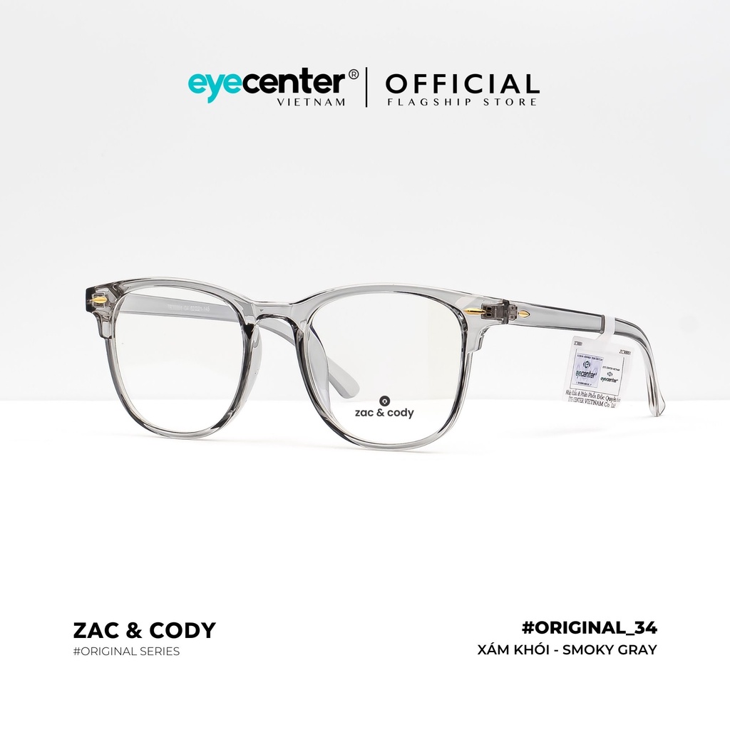 Gọng kính cận nam nữ chính hãng B34-S by ZAC & CODY B34 nhựa dẻo chống gãy nhập khẩu by Eye Center Vietnam