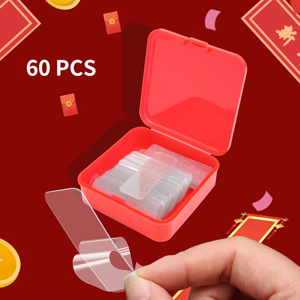 60 Miếng dán tường hai mặt bằng PVC trong suốt đa năng trang trí lễ hội mùa xuân/ năm mới