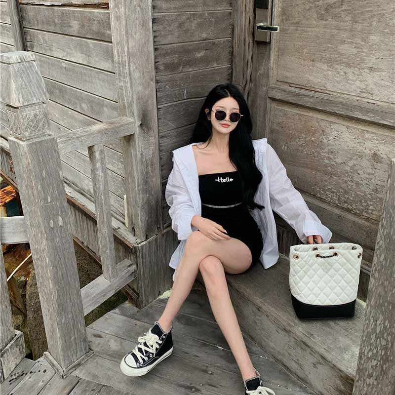Đầm/ Áo sơ mi PERTY chống nắng phong cách thời trang Hàn Quốc dành cho nữ
