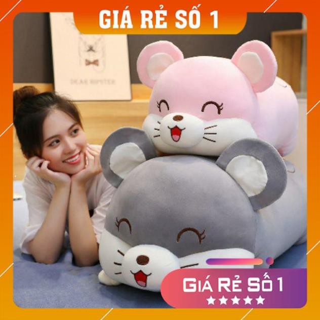 Gối ôm, gấu bông chuột Hamster chất liệu vải nhung co giãn siêu mịn