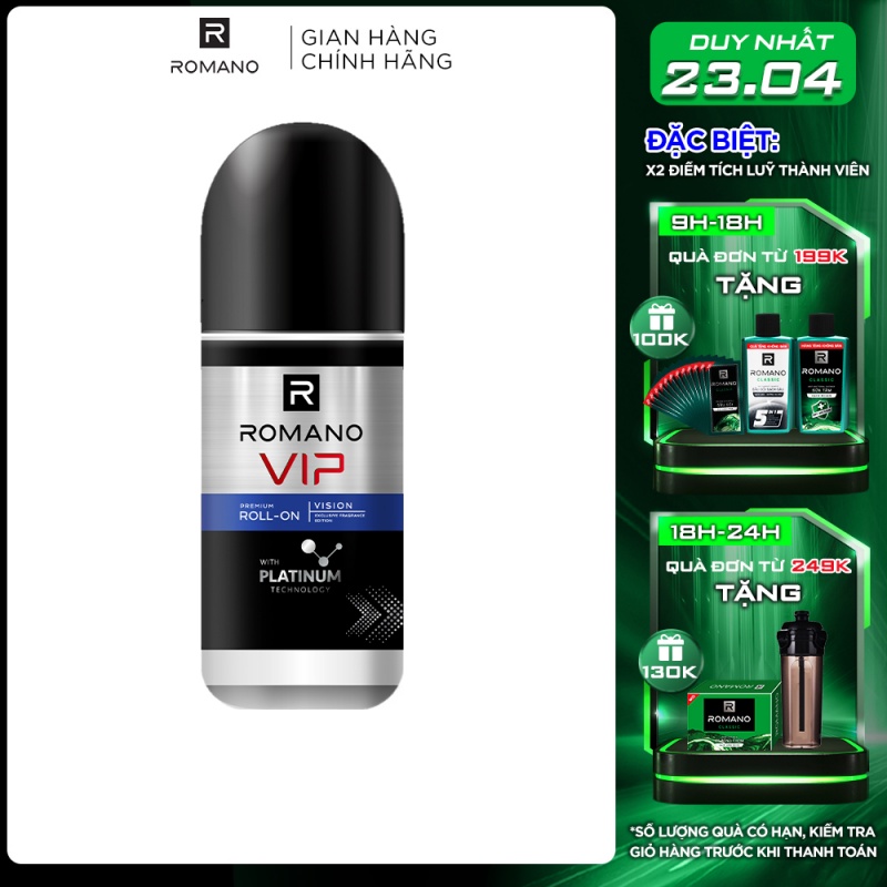 Lăn khử mùi cao cấp Romano Vip 50ml Vision