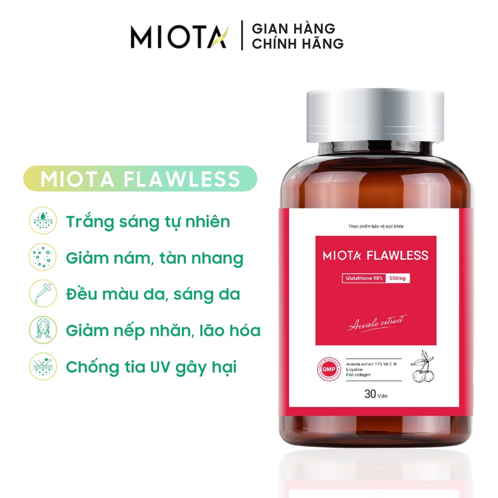 Viên uống sáng da Miota Flawless 30 viên