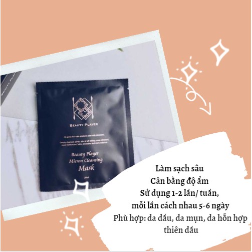 「FORE205 GIẢM 20K」 Mặt nạ Cao Cấp Beauty Player làm sạch sâu - nâng cơ - thu nhỏ lcl số 1 Đài Loan [SẴN HÀNG]