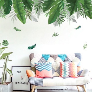 Decal dán tường giàn cây xanh lá đậm