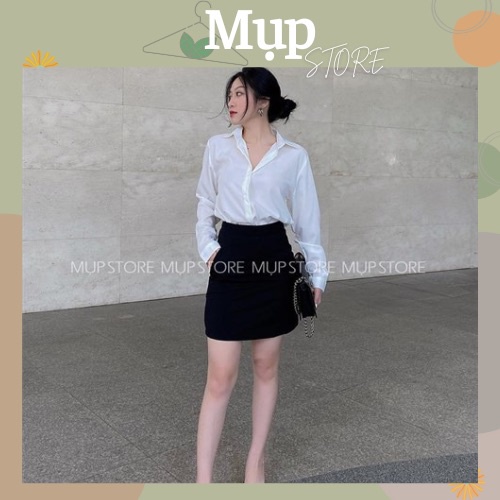 Quần váy thiết kế công sở basic dáng chữ A Mụp Store Chân váy chữ A