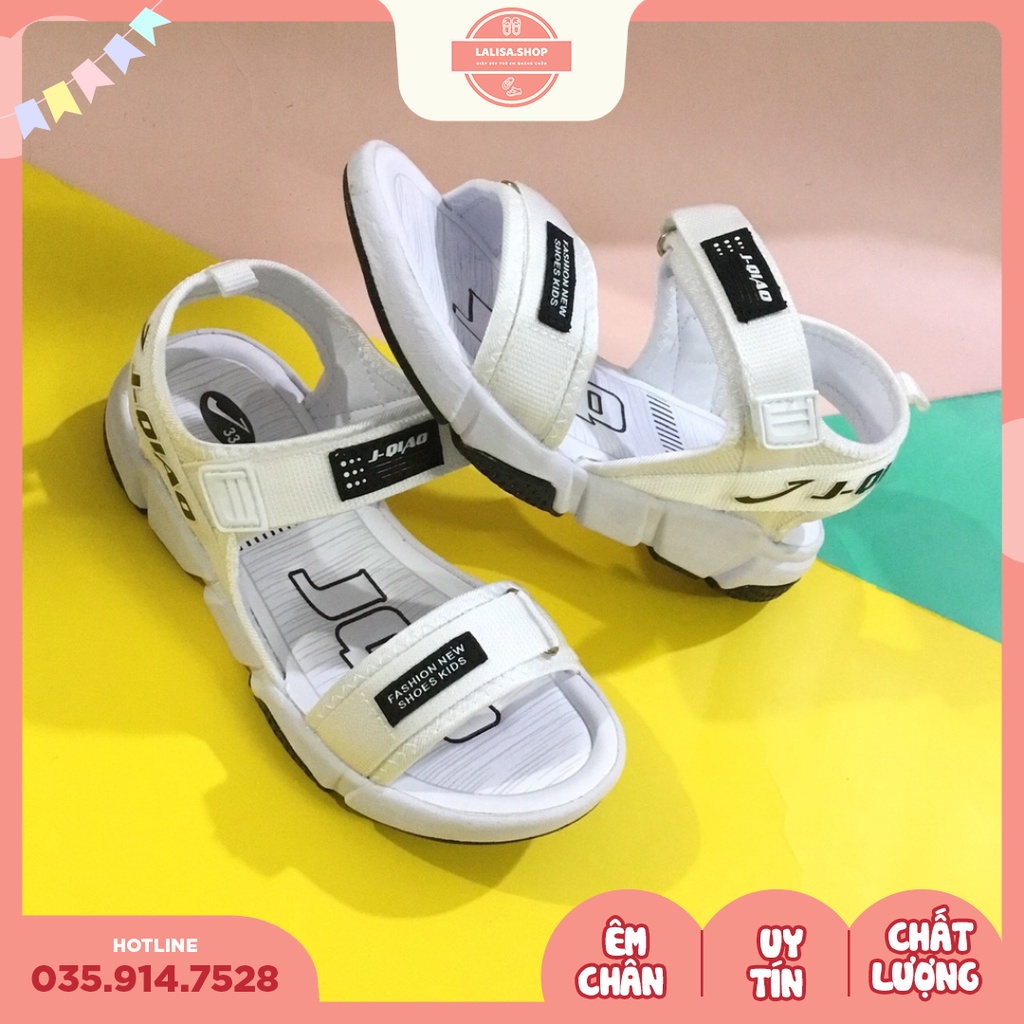 [Hàng chính hãng] Sandal Trắng Siêu Nhẹ Cho Bé Trai, Thời Trang Phong Cách LALISA, Size từ 33 - 37, B36