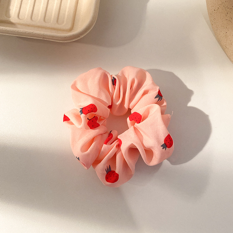 Dây cột tóc in hình quả dâu tây dễ thương cho nữ