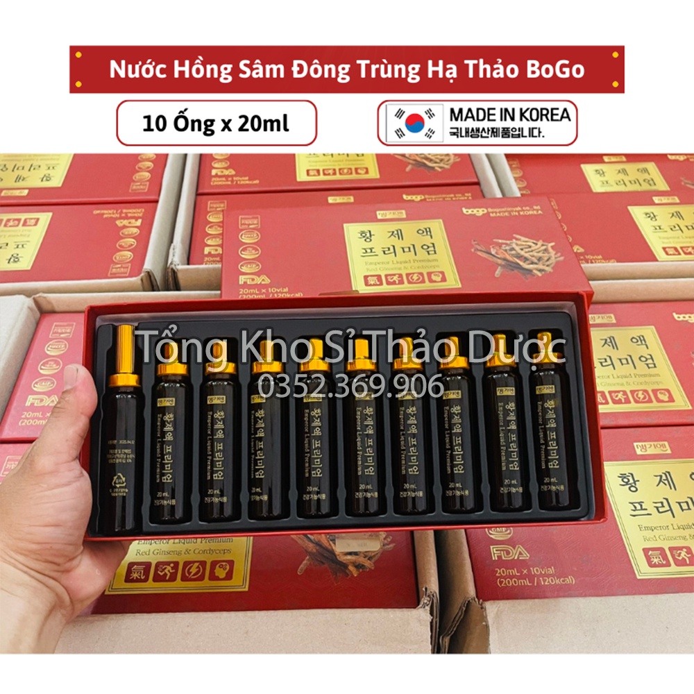 Tinh chất đông trùng hạ thảo hồng sâm Bogo Shinyak Hàn Quốc (hộp 10 ống x 20ml) - Sản phẩm cao cấp