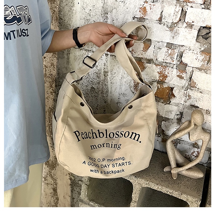 Túi Xách canvas Cỡ Lớn In Chữ Thời Trang Cho Nữ