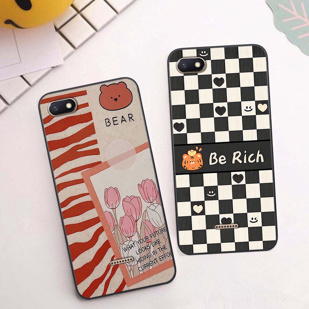 Ốp Xiaomi Redmi 4A / 5A / 6A gấu Bear rick caro vuông thời trang siêu đẹp