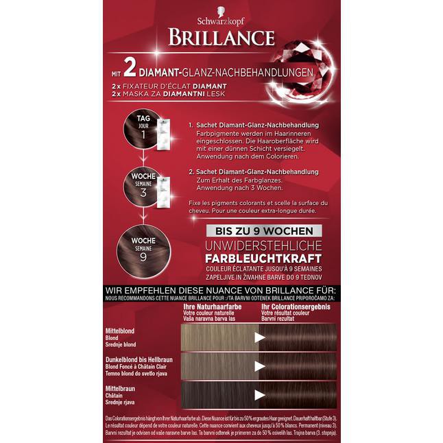 [Mẫu mới] Thuốc nhuộm tóc Schwarzkopf Brillance 851 _ Màu nâu socola