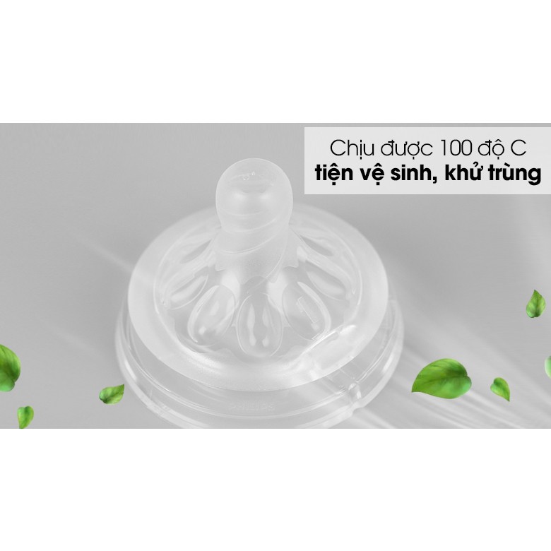 Bộ 2 núm ti silicone Philips Avent Natural cho trẻ