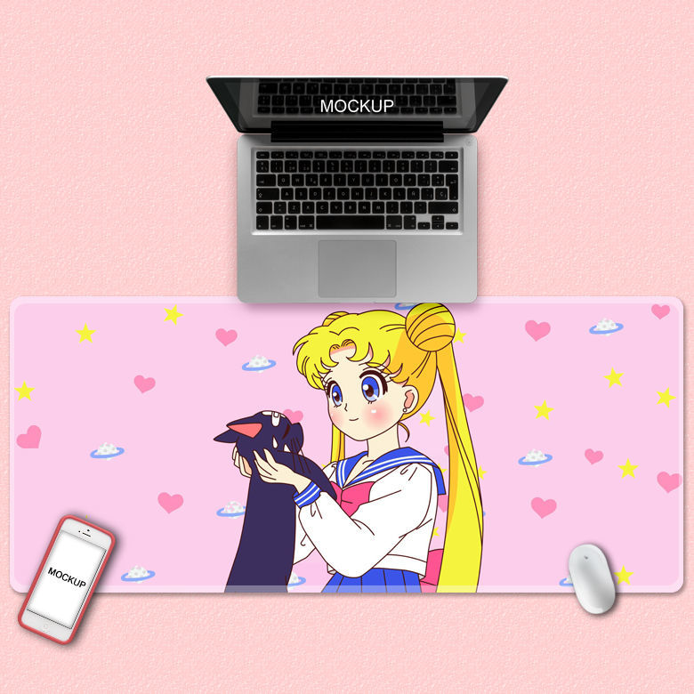 Sailor Moon Tấm Lót Chuột Dày Cỡ Lớn In Hình Thủy Thủ Mặt Trăng Dễ Thương