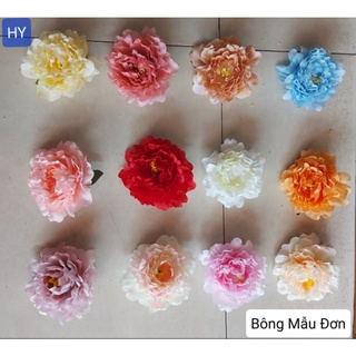 đầu bông mẫu đơn - hoa lụa trang trí