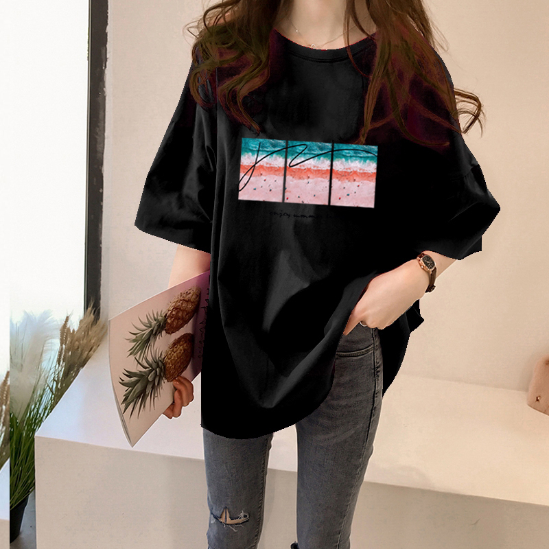 NRVP Áo Thun Ngắn Tay Dáng Rộng Thời Trang Mùa Hè 2021 Cho Nữ