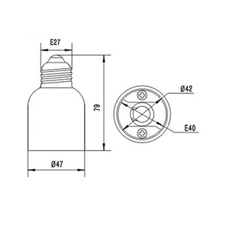 Đuôi đèn chuyển đổi từ E27 sang E40