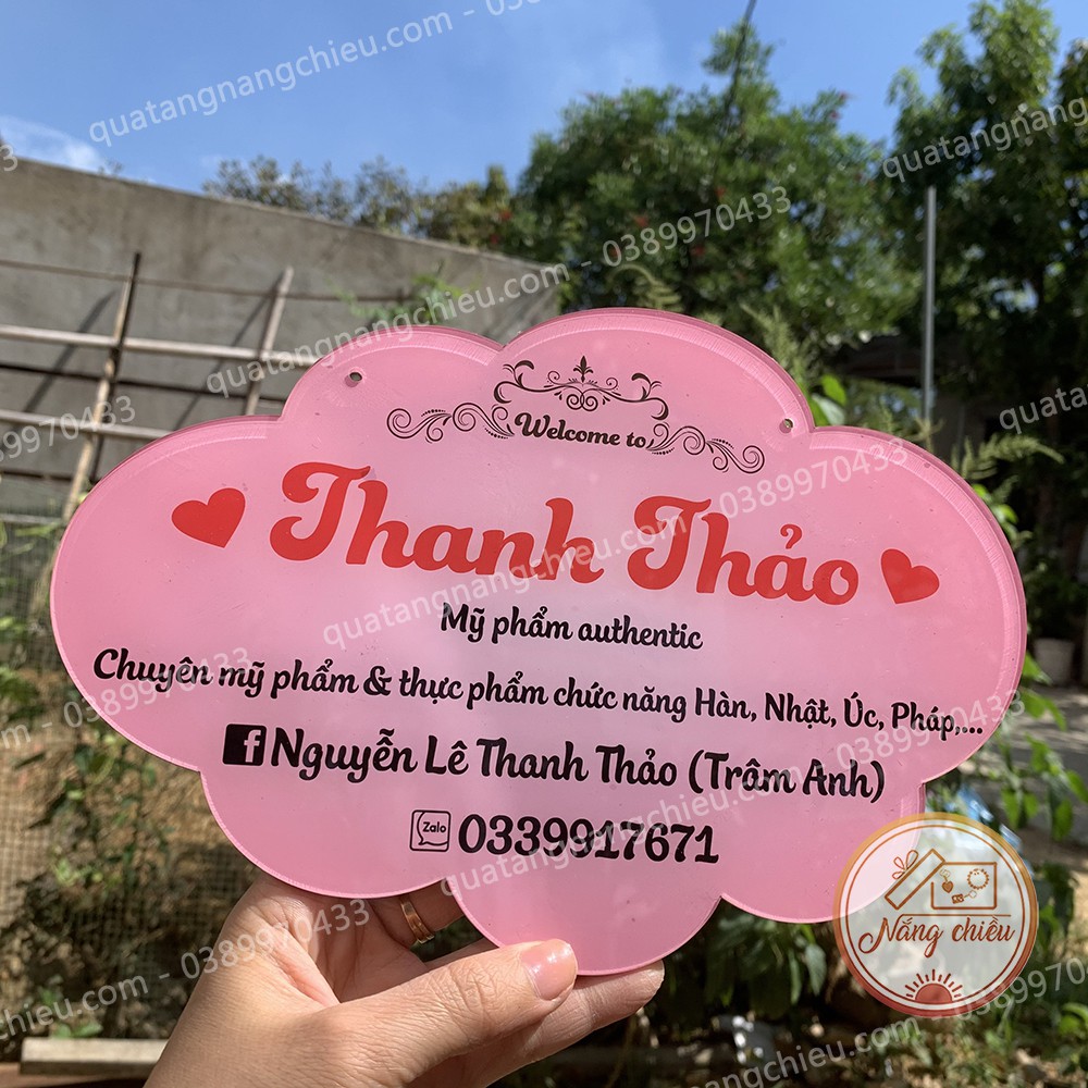 Bảng hiệu shop bán hàng online, đạo cụ chụp ảnh sản phẩm cho các shop, công ty, chất liệu mica