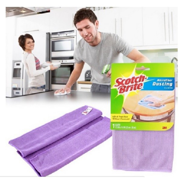 COMBO 3 KHĂN LAU BẾP MICROFIBER 3M SCOTCH BRITE TIỆN DỤNG 30x30cm