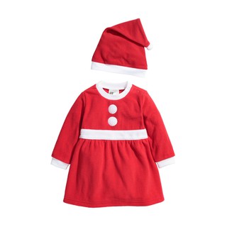 Váy H&M đỏ kèm mũ 4-5kg