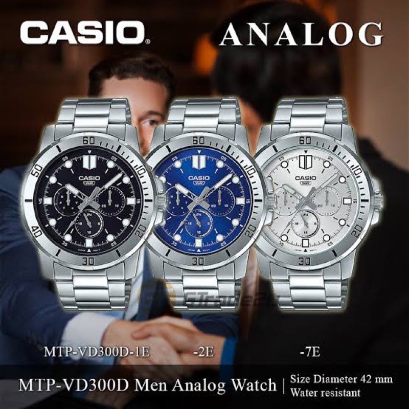 Đồng hồ nam dây kim loại Casio Anh Khuê MTP-VD300D-2EUDF