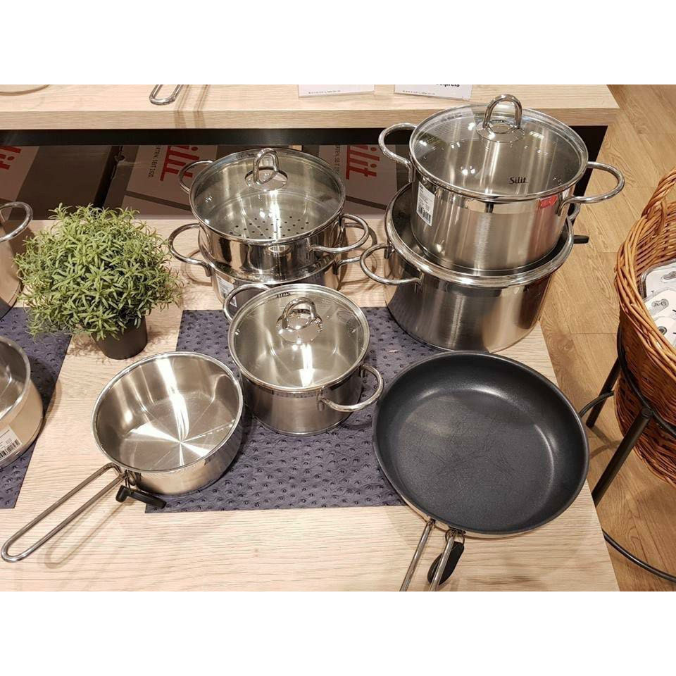 Bộ nồi siêu đẹp SILIT 4 món Alicante Cookware Set Đức (3 Nồi, 1 Chảo) Chất Liệu Thép Không Gỉ 18/10 Siêu Bền, Đẹp