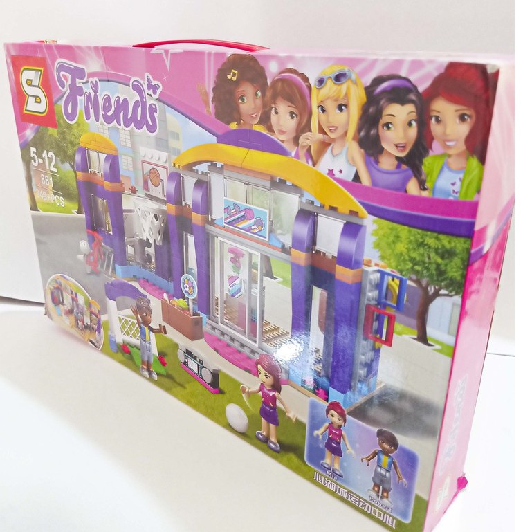 Lắp ráp xếp hình Not Lego Friends 41312,  sy881 : Trung Tâm Thể Thao bóng rổ Heartlake 349+ mảnh