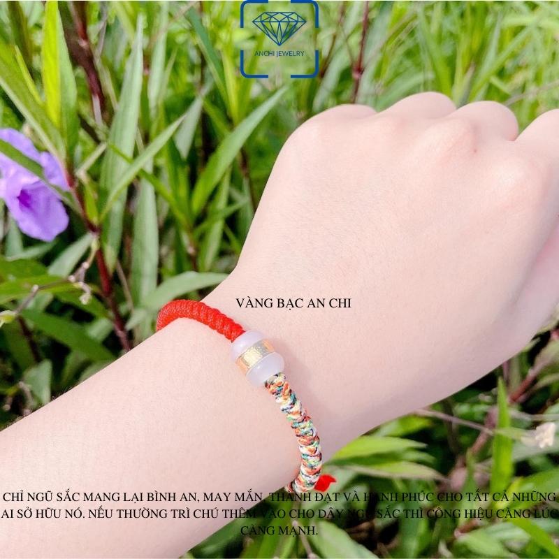 Vòng tay chỉ ngũ sắc Tây Tạng mix lu thống may mắn, Anchi jewelry