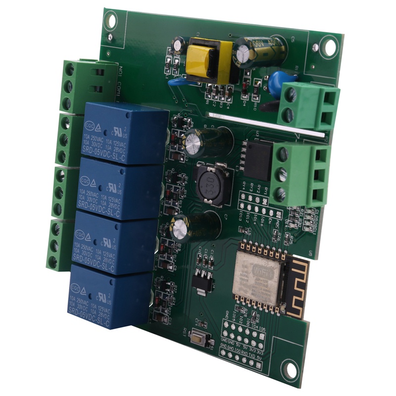 Mô Đun Rơ Le WIFI ESP8266 ESP-12F 4 Kênh AC90-250V / DC7-30V / 5V Chuyên Dụng Cho ARDUINO IDE Smart Home