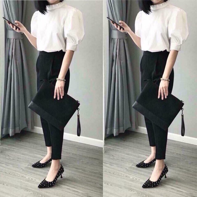 Quần Tây Nữ Lưng Cao MOLA Quần Vải Baggy Nữ Đẹp Màu Đen Ống Đứng Phong Cách Công Sở Đi Học Đi Làm Đều Đẹp