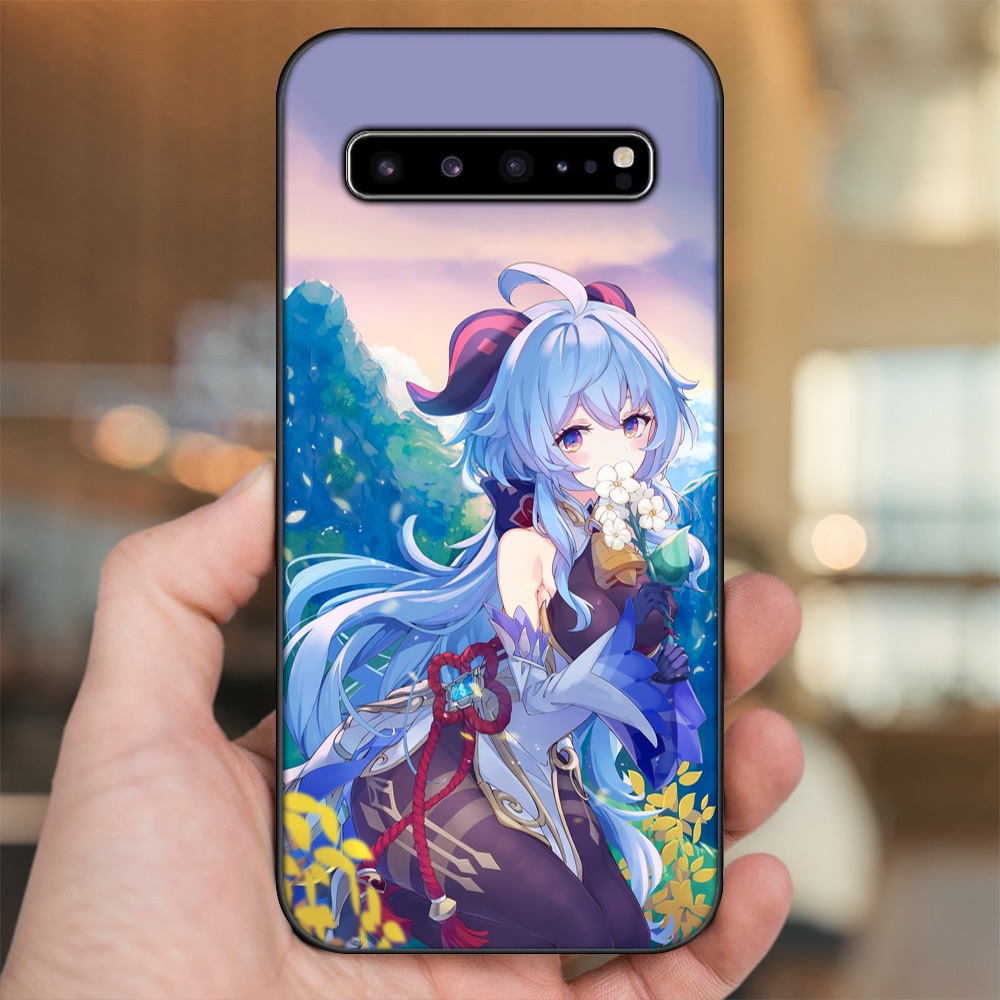 Ốp lưng Samsung S10, S10 5G, S10 Plus viền đen in hình Ganyu Genshin Impact