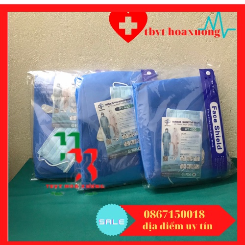 ( Com Bo 10 Bộ) Đồ Bảo Hộ Y Tế, Quần Áo Chống Dịch 7 Món Hàng An Sinh
