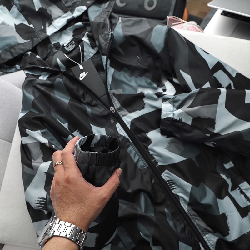 Áo khoác dù kháng nước camo