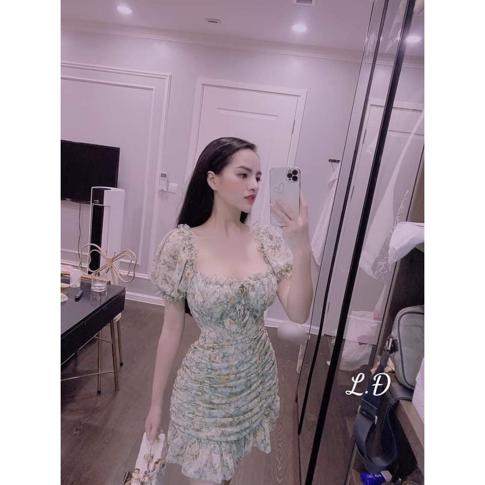 Váy hoa nhún đuôi cá đẹp xỉu lun nè