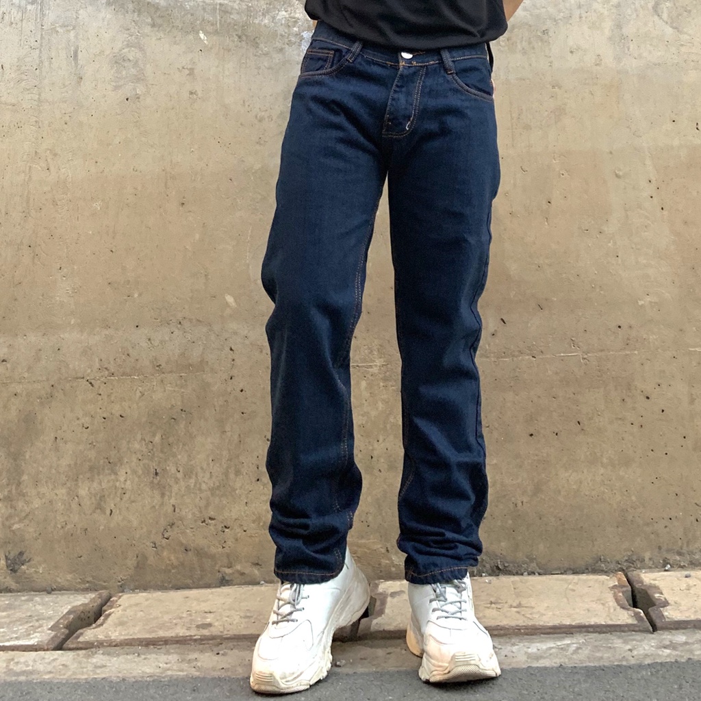 Quần jean nam ống suông trung niên chất bò trơn cao cấp big size