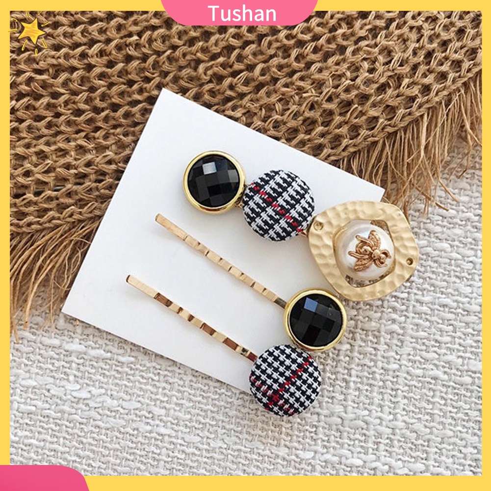 Set 3 Kẹp Tóc Nữ Đính Ngọc Trai