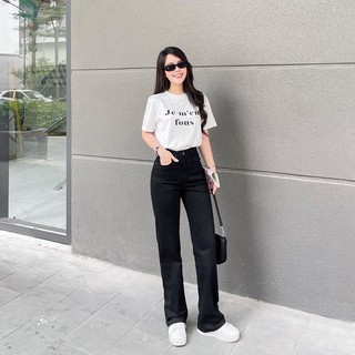 Quần jeans suông basic zareen jea117 đen