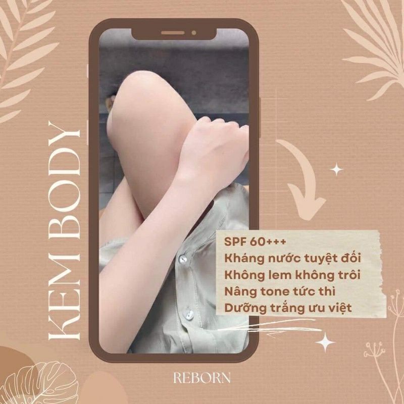 SỮA DƯỠNG THỂ TRẮNG DA CHỐNG NẮNG REBORN _WHITENING BODY LOTION