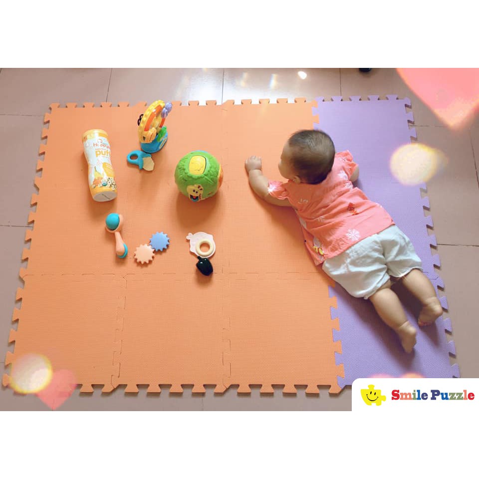 THẢM XỐP CAO CẤP CHO BÉ SMILE PUZZLE - ĐƠN MÀU - KHÔNG MÙI - TIÊU CHUẨN CHÂU ÂU