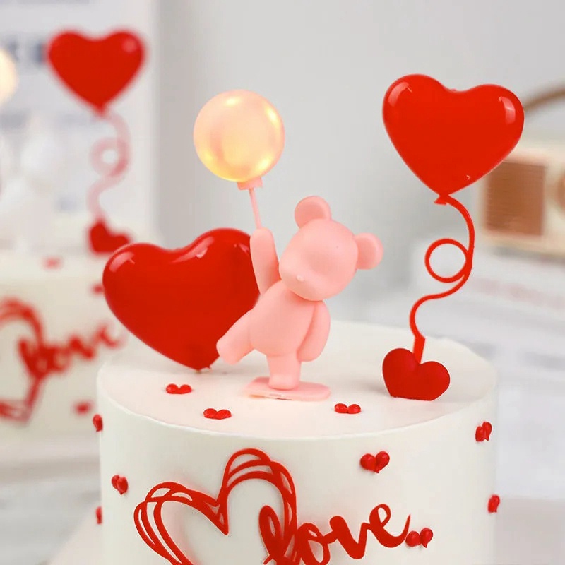 Thẻ Cắm Trang Trí Bánh Kem Hình Trái Tim