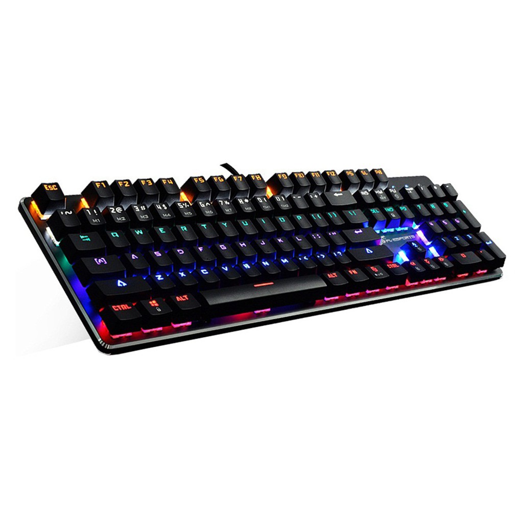 [Mã 267ELSALE hoàn 7% đơn 300K] BÀN PHÍM CƠ BLUE SWITCH FL ESPORTS K 180 MÀU ĐEN CÓ ĐÈN LED DÂY DÙ USB 2.0 CHUYÊN GAME