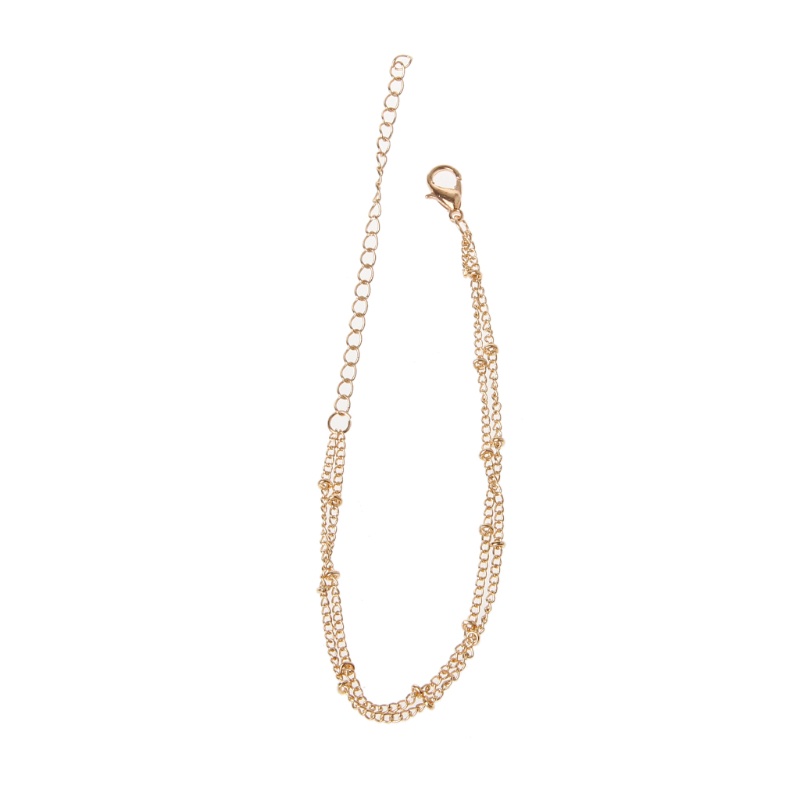 Vòng đeo tay hai lớp bằng vàng thiết kế đơn giản cho nữ